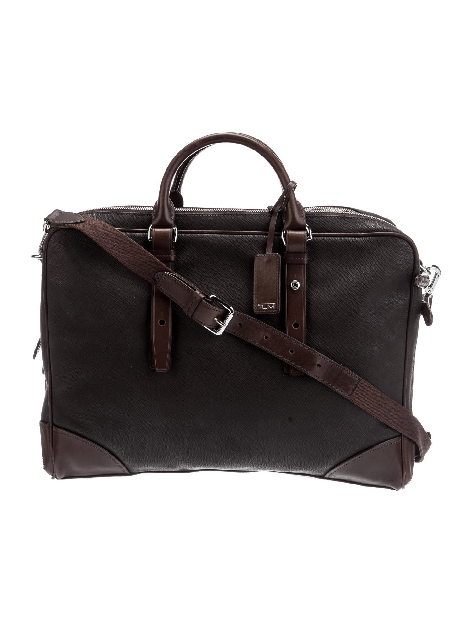 Tumi Leather Messenger Bag