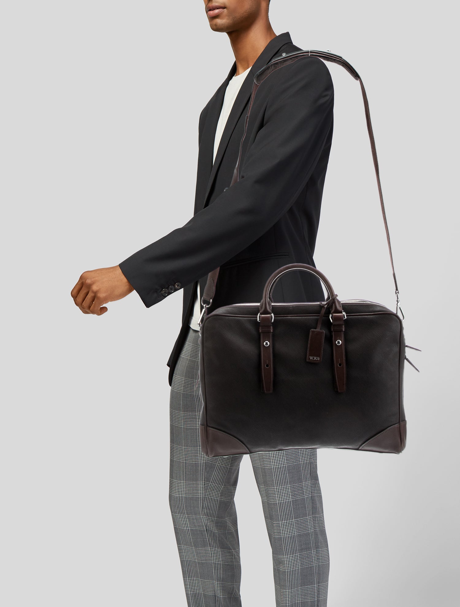 Tumi Leather Messenger Bag