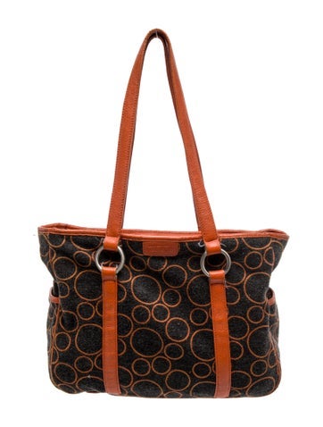 Pre-owned Tumi Wool Shoulder Bag In Orange