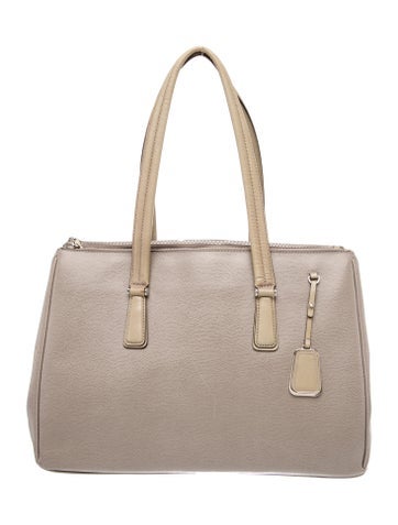 Pre-owned Tumi Saffiano Leather Tote In Neutral