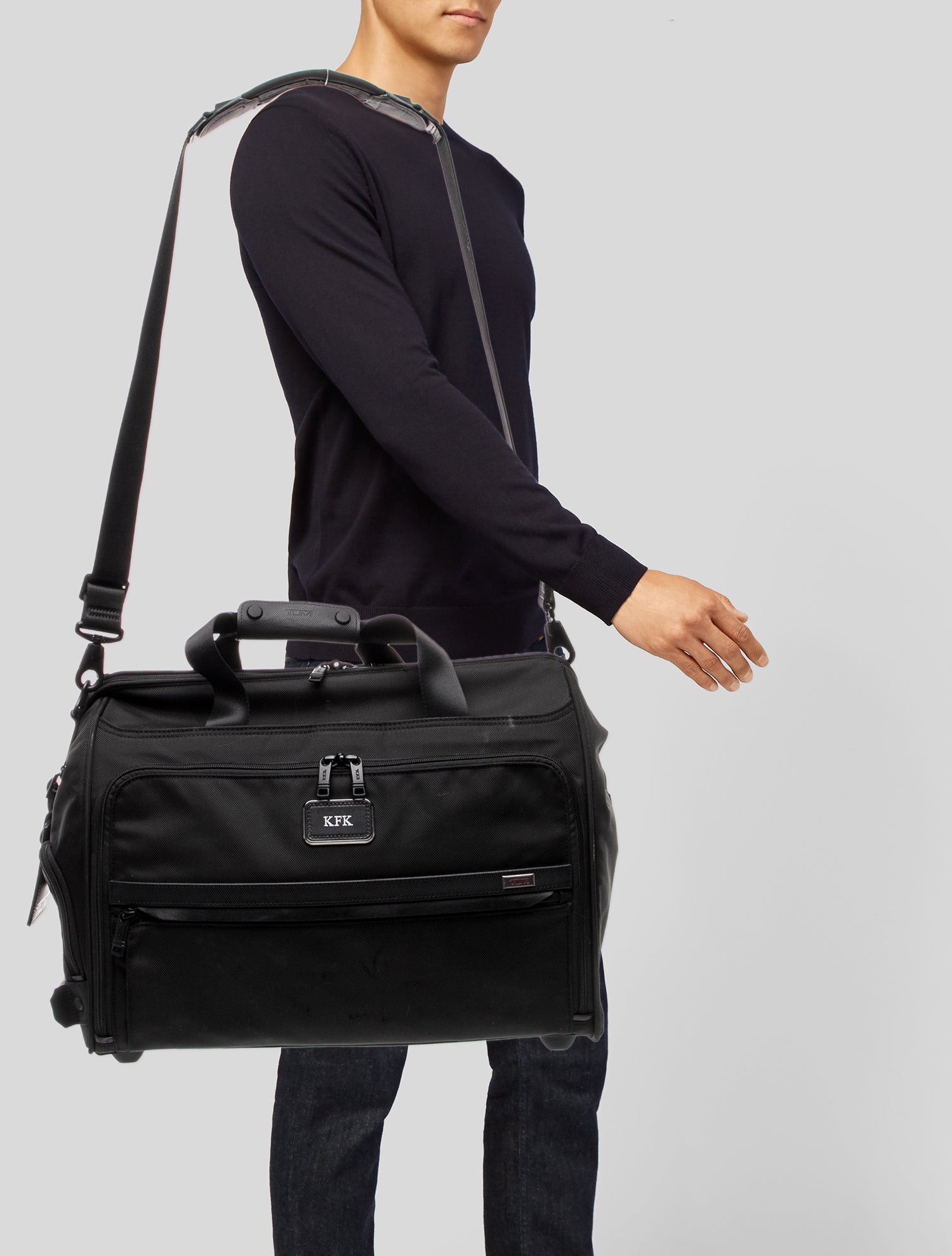 Tumi Black Canvas Mini Suitcase