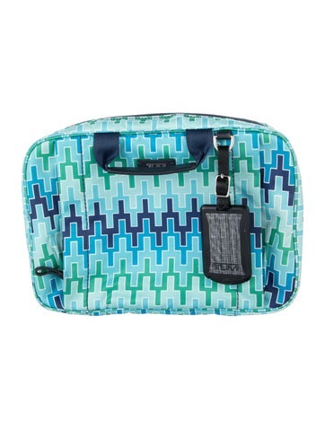 Pre-owned Tumi Patterned Cosmet Bag In Blue