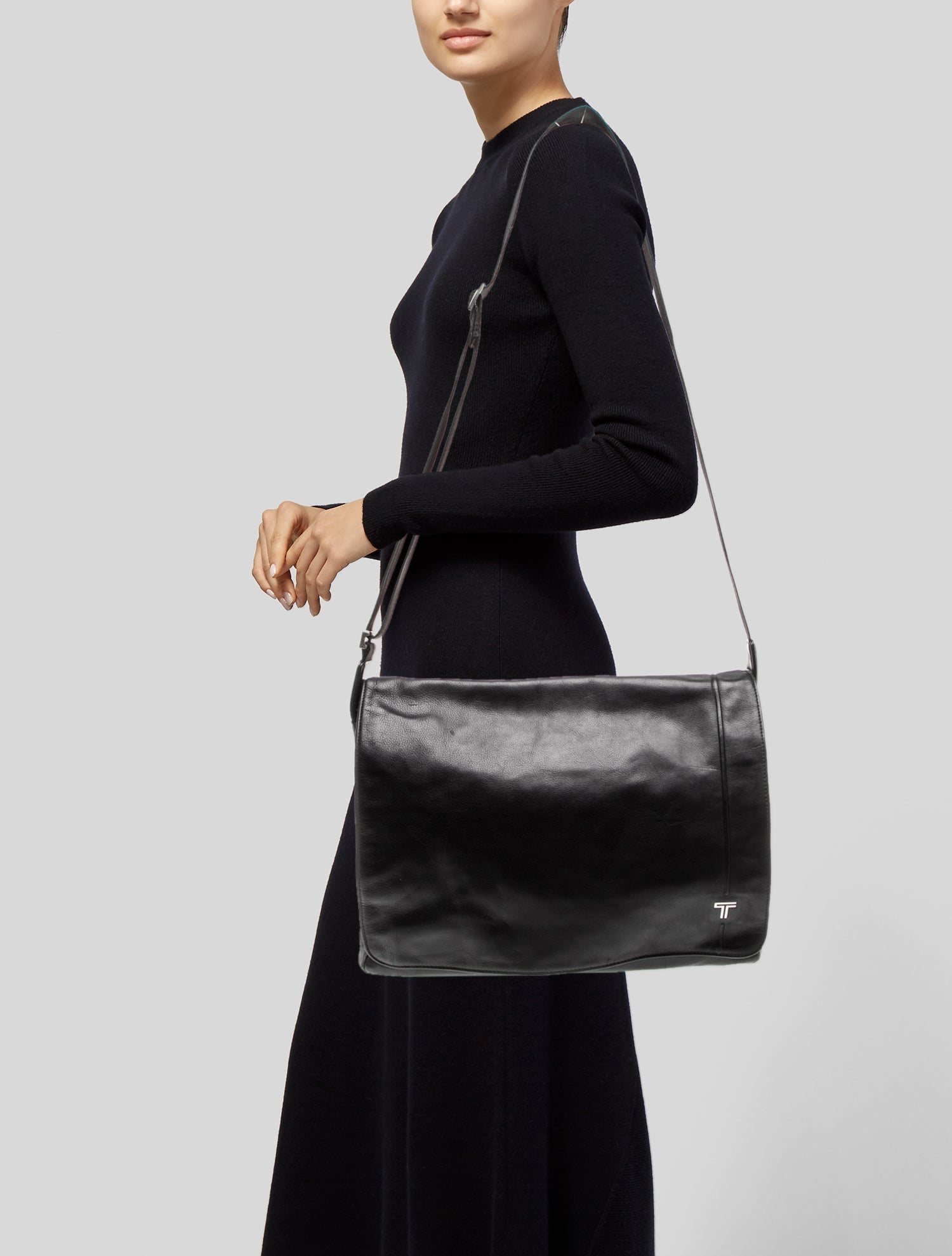 Tumi Leather Messenger Bag