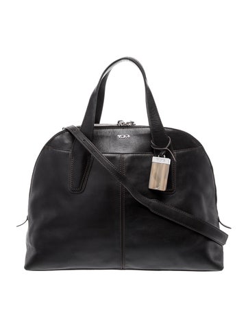 Pre-owned Tumi Leather Shoulder Bag In Black