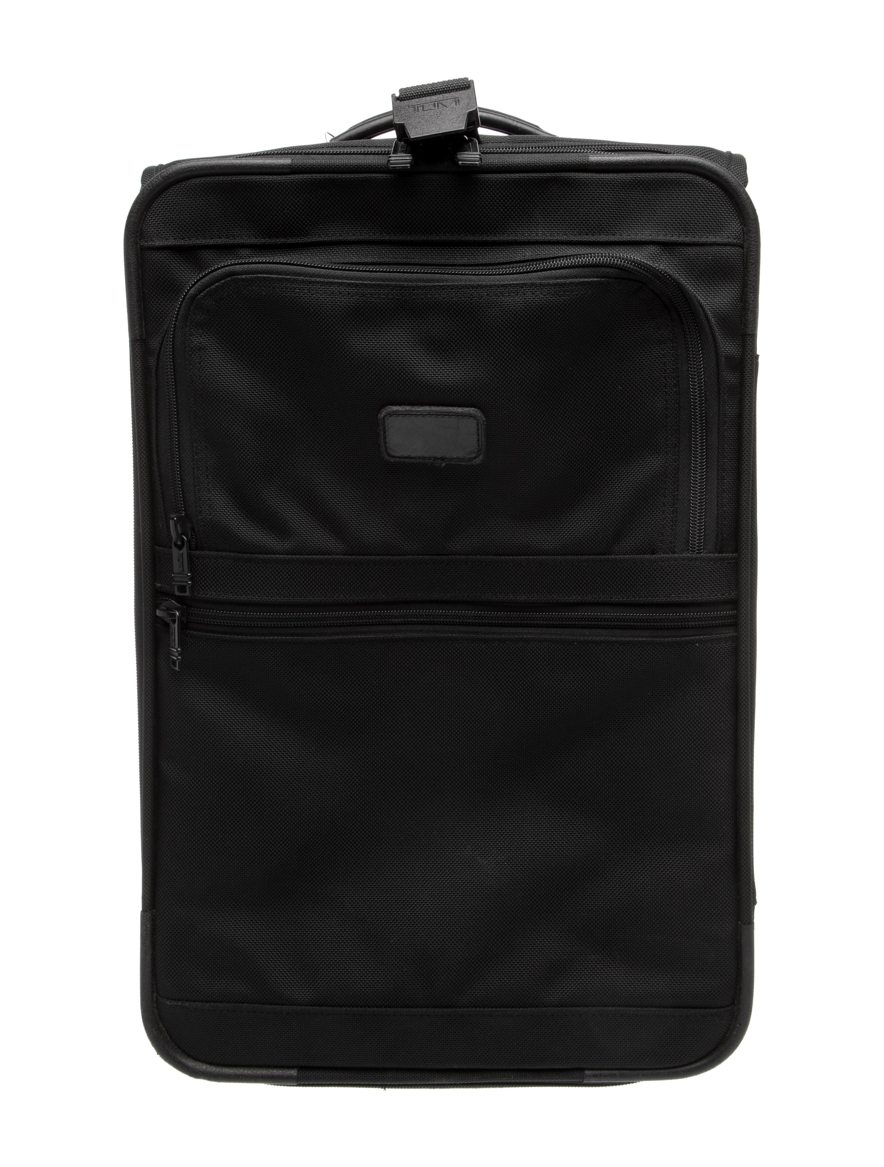 Tumi Leather Trim Canvas Suitcase