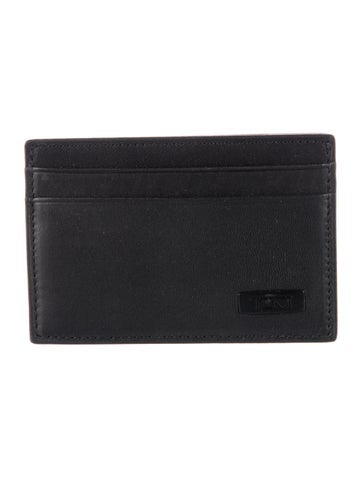 Pre-owned Tumi Leather Card Holder In Black