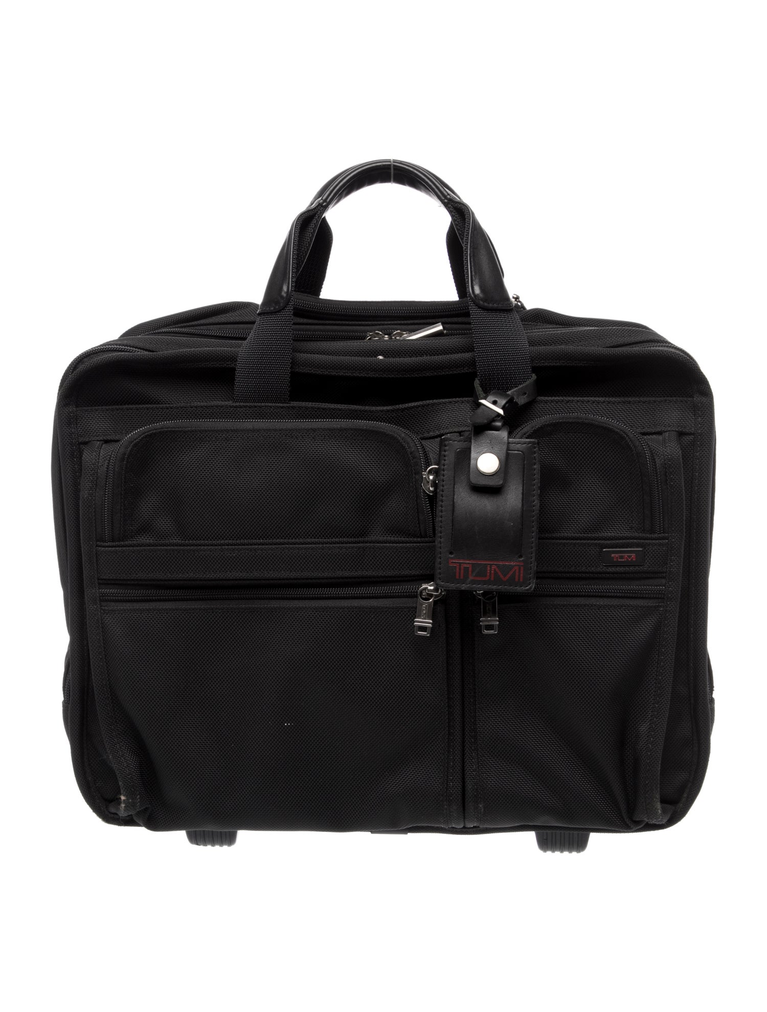 Tumi Black leather trim suitcase