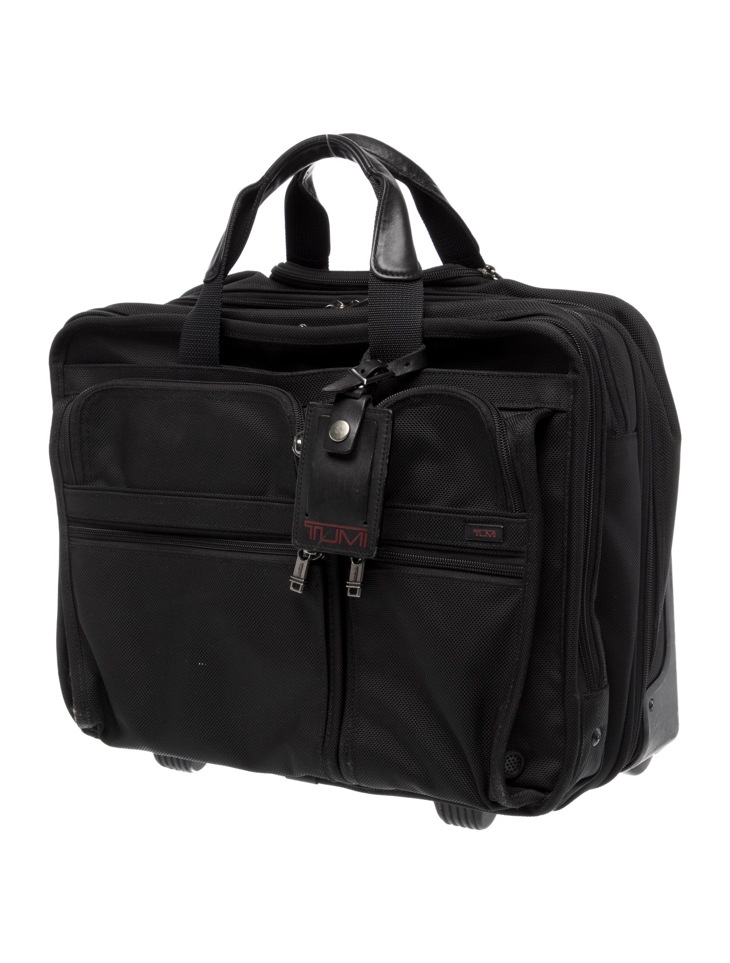 Tumi Black leather trim suitcase