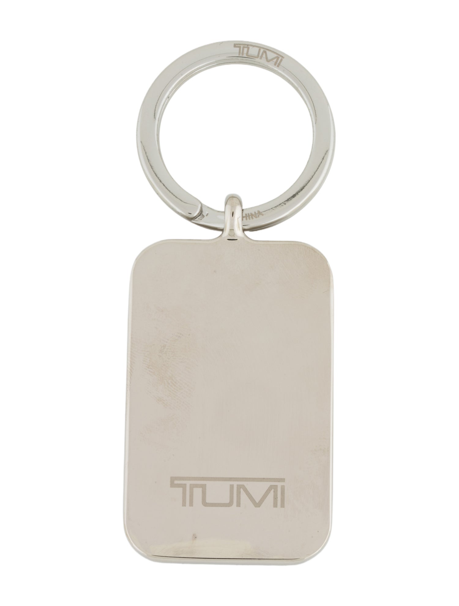 Tumi Leather purple and silver keychain with key ring