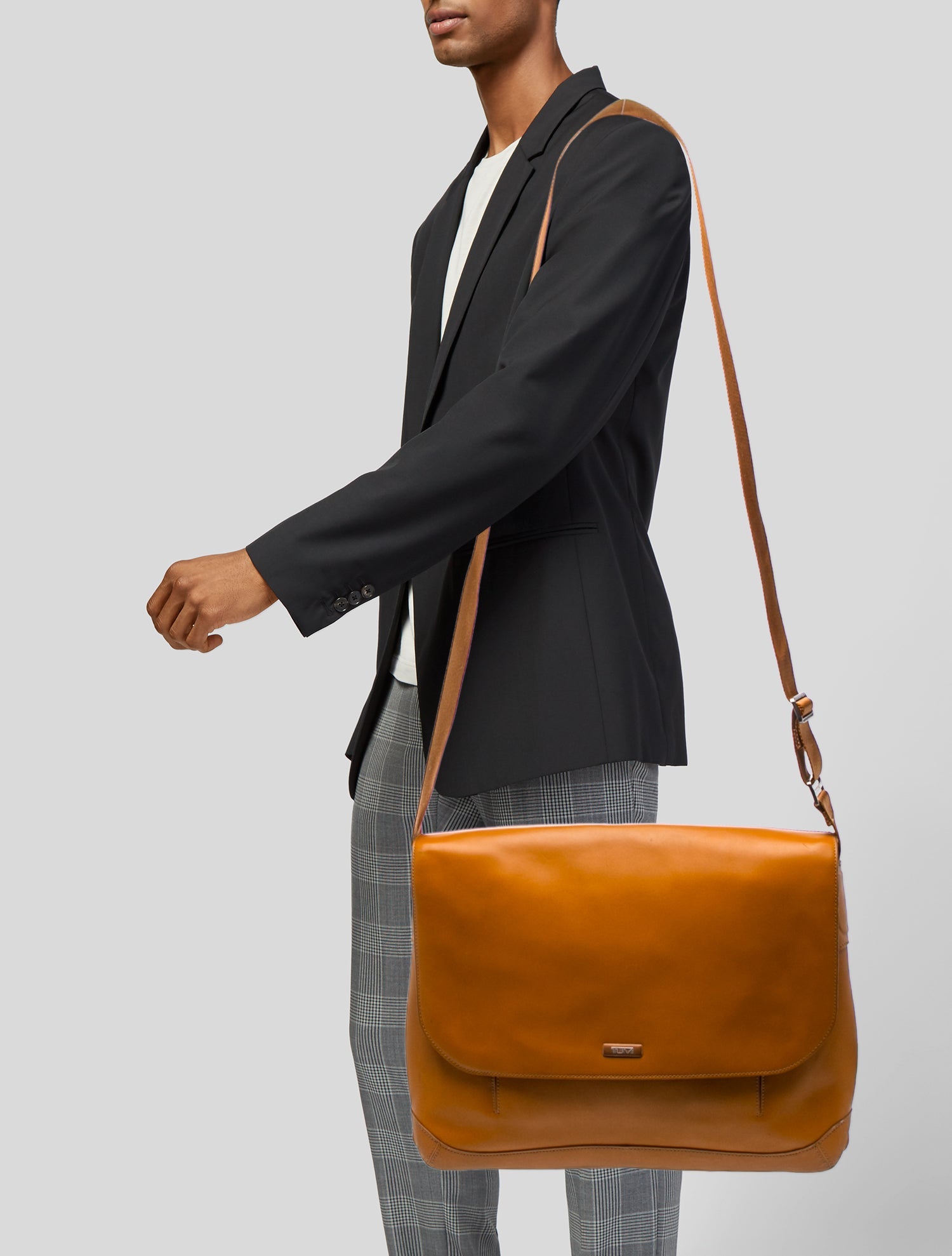 Tumi Leather Messenger Bag