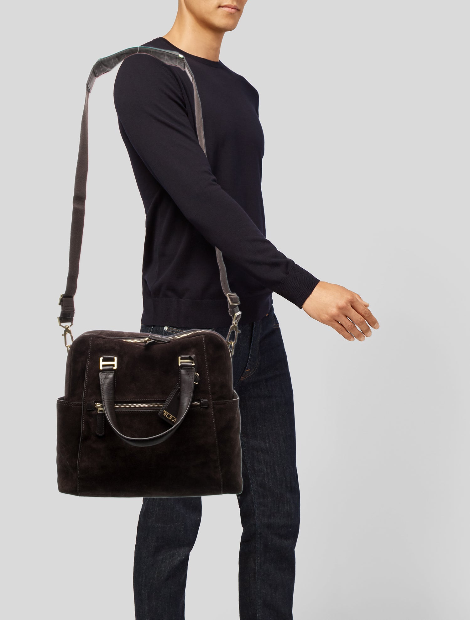 Tumi Suede Messenger Bag