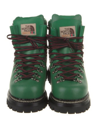 The North Face x Gucci Leather Printed Combat Boots