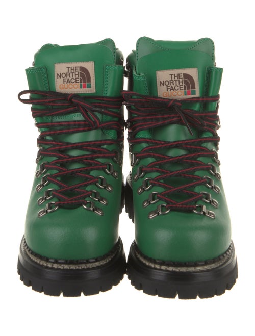 The North Face x Gucci Leather Printed Combat Boots