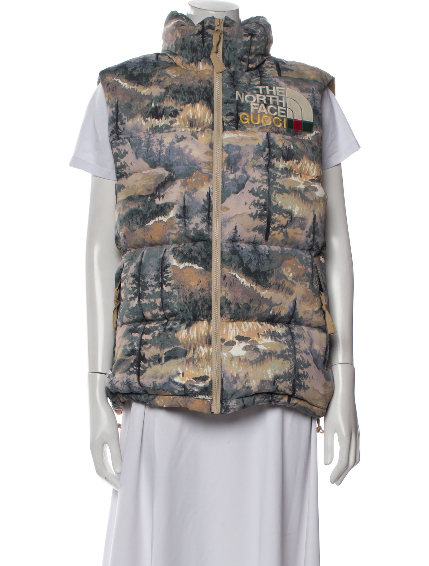 The North Face x Gucci Down Vest Printed Down Jacket