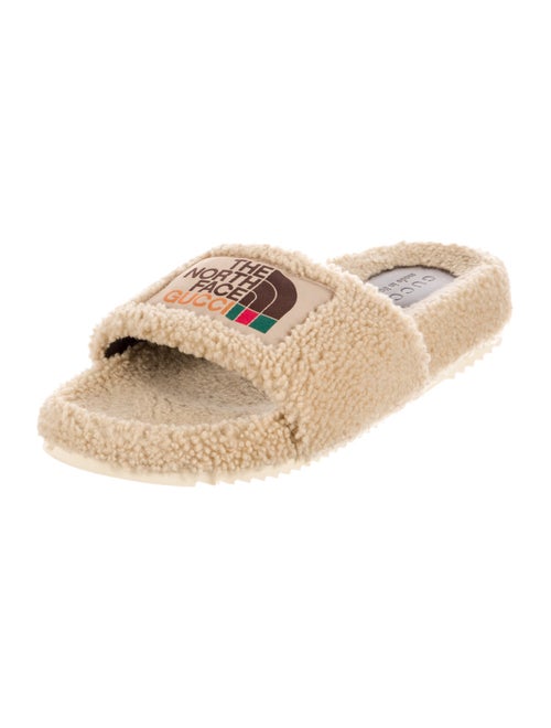 The North Face x Gucci Web Accent Shearling Slides