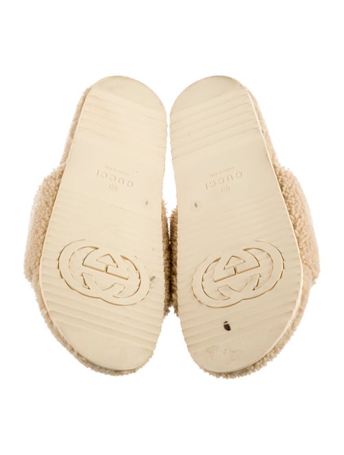 The North Face x Gucci Web Accent Shearling Slides