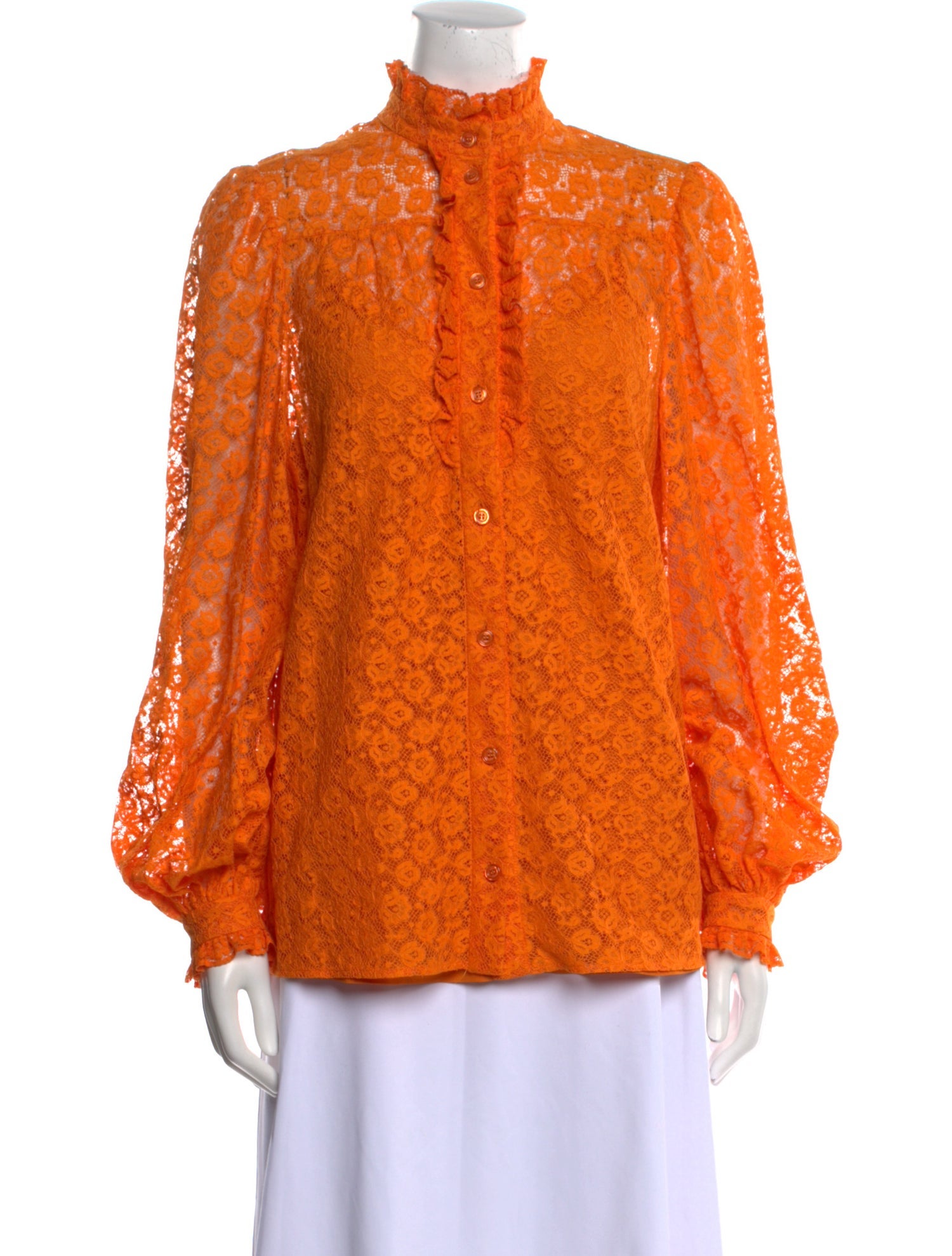 The North Face x Gucci Lace Pattern Mock Neck Blouse