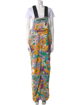 The North Face x Gucci Floral Print Square Neckline Jumpsuit