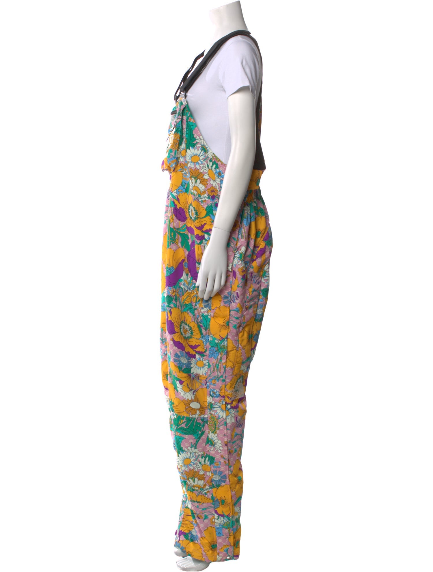 The North Face x Gucci Floral Print Square Neckline Jumpsuit
