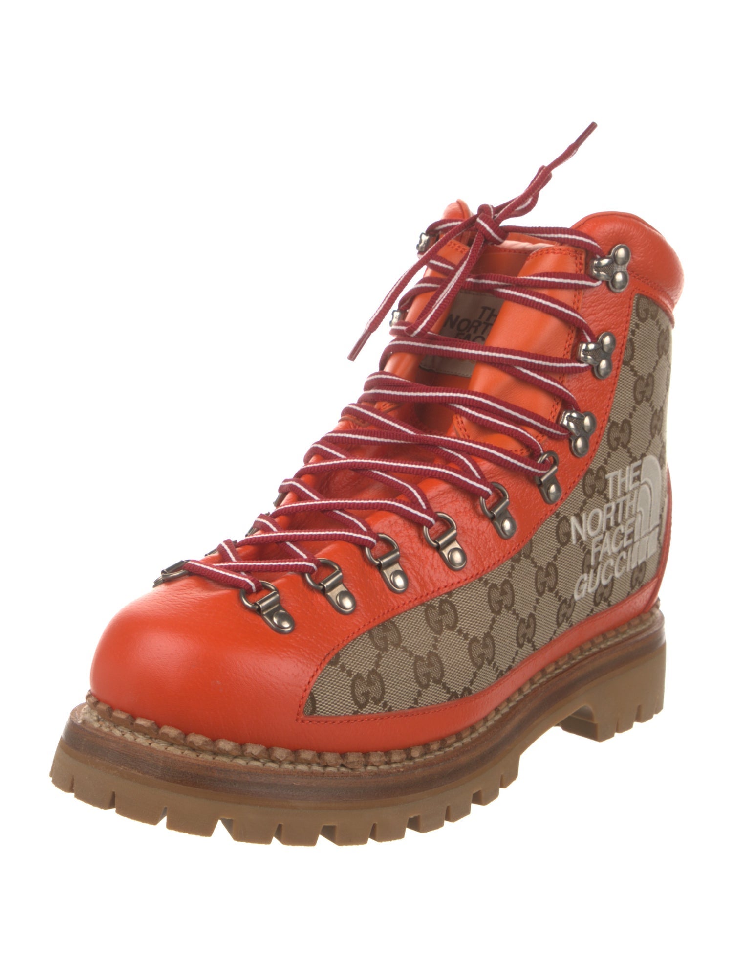 The North Face x Gucci GG Canvas Leather Hiking Boots