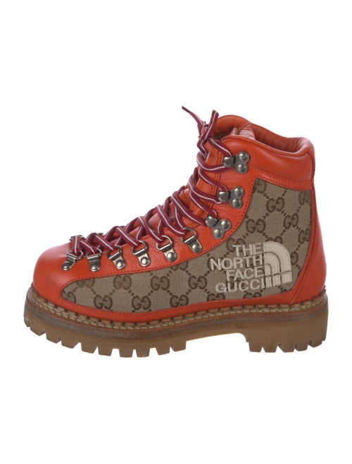 The North Face x Gucci GG Canvas Leather Combat Boots