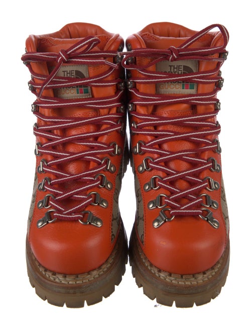 The North Face x Gucci GG Canvas Leather Combat Boots