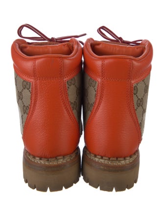 The North Face x Gucci GG Canvas Leather Combat Boots