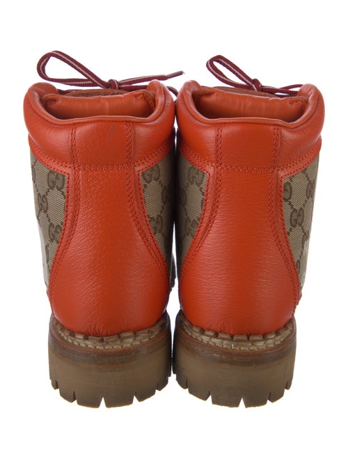 The North Face x Gucci GG Canvas Leather Combat Boots