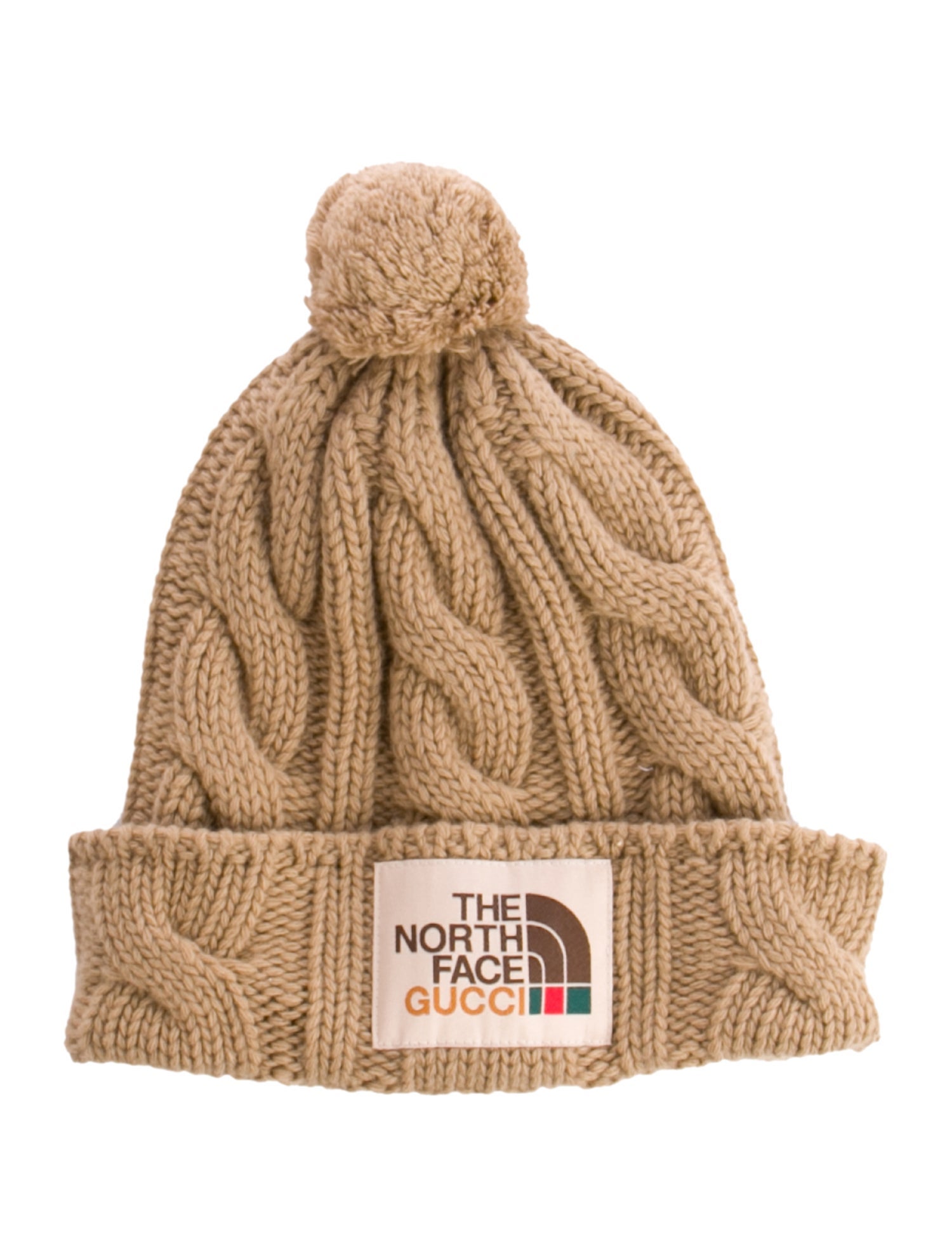 The North Face x Gucci Wool Cable Knit Pom-Pom Beanie