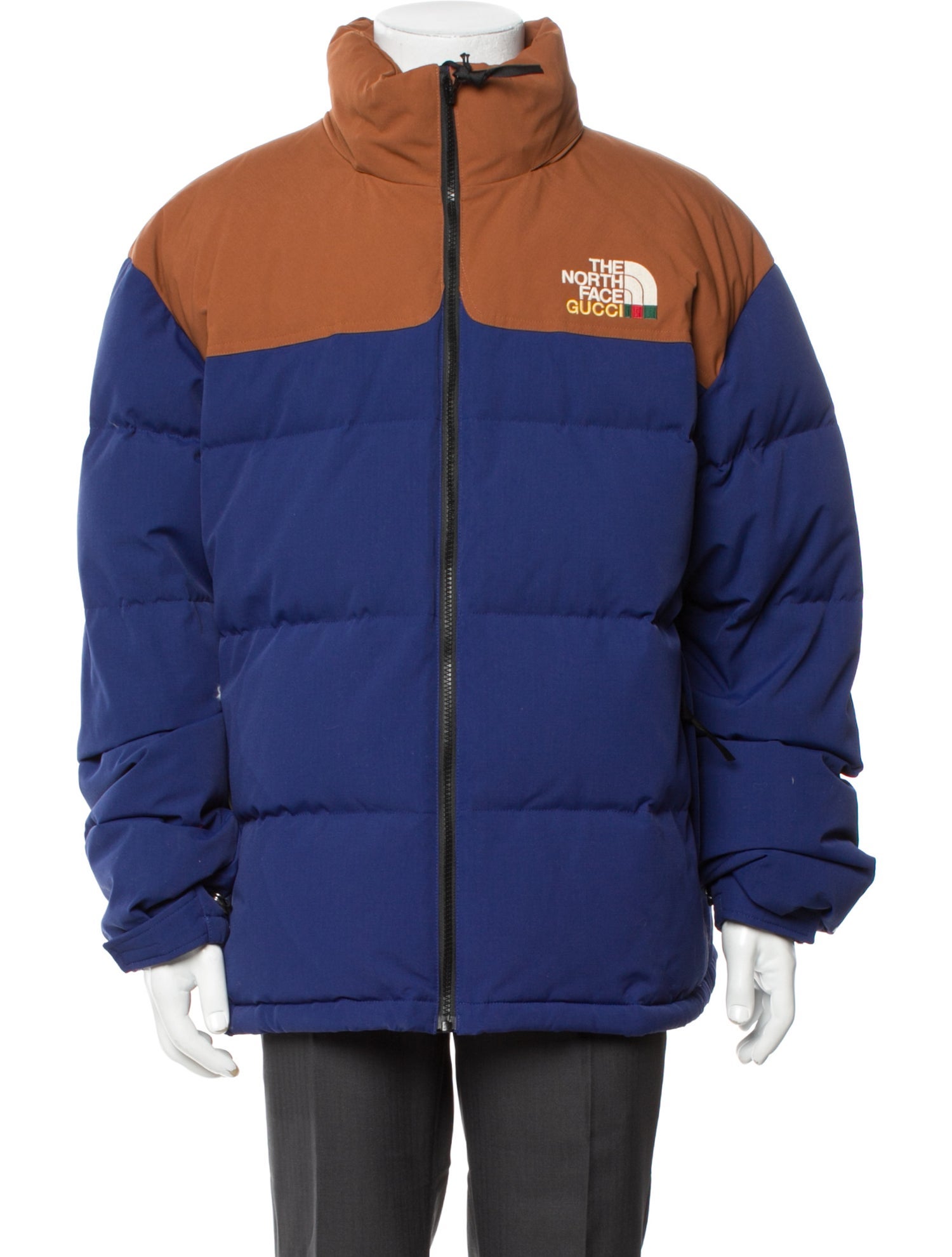 The North Face x Gucci 2022 Colorblock Pattern Puffer Coat w/ Tags