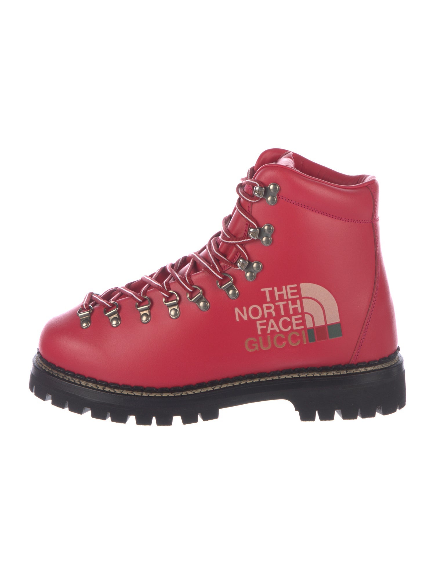 The North Face x Gucci Web Accent Leather Combat Boots