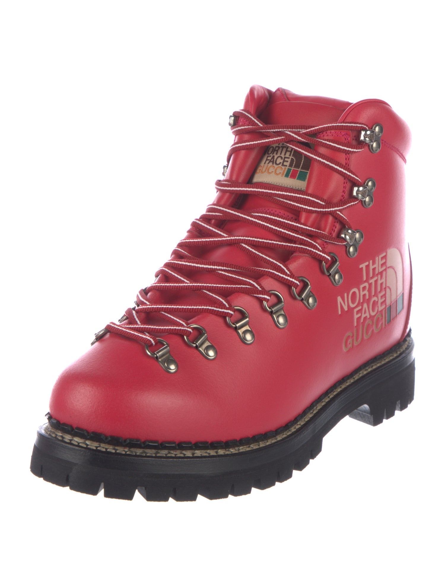 The North Face x Gucci Web Accent Leather Combat Boots