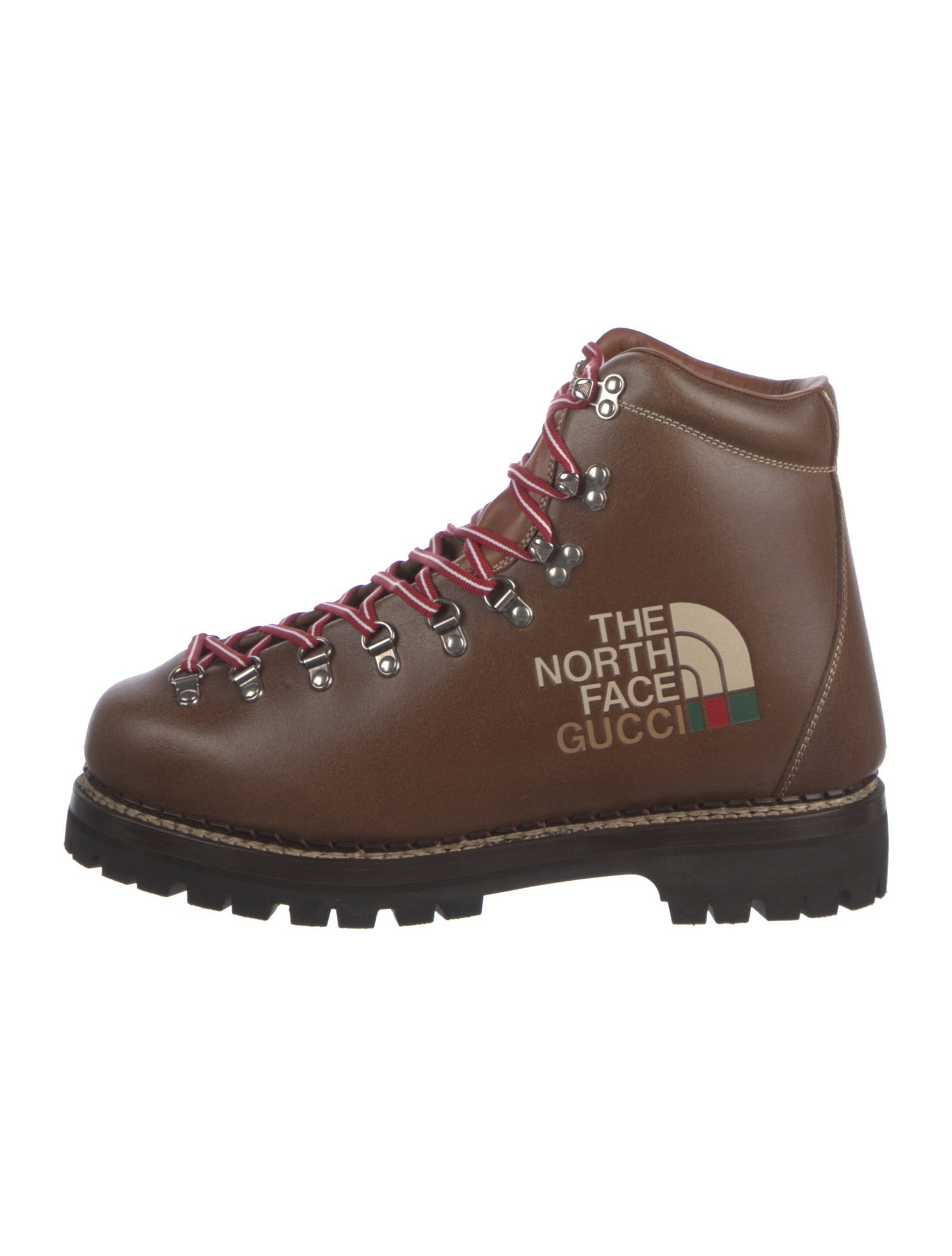 The North Face x Gucci Web Accent Leather Hiking Boots