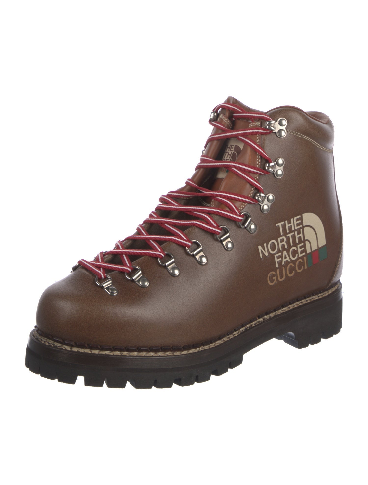 The North Face x Gucci Web Accent Leather Hiking Boots