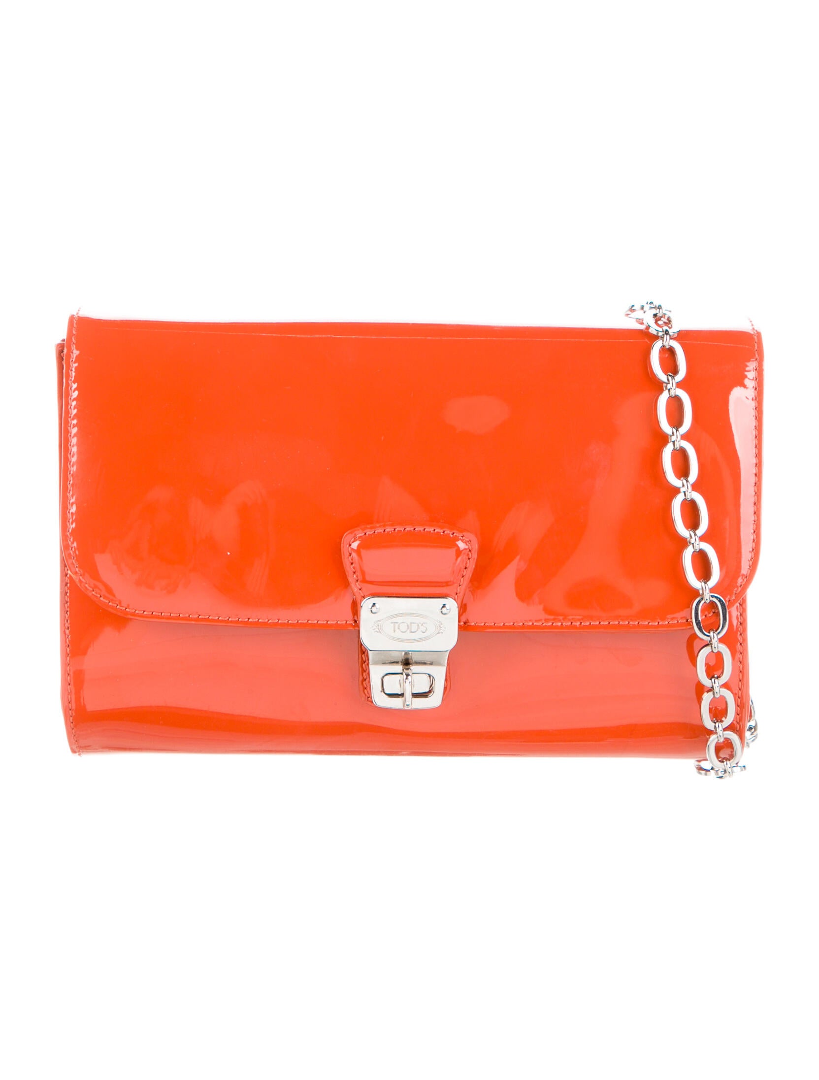 Tod's Patent Leather Crossbody Bag Orange Crossbody Bags, Handbags