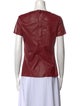Tod's Leather Colorblock Pattern Blouse