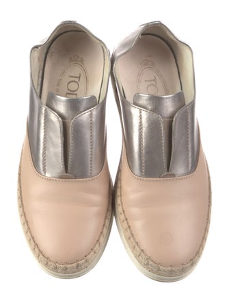 Tod's Leather Colorblock Pattern Espadrille Sneakers