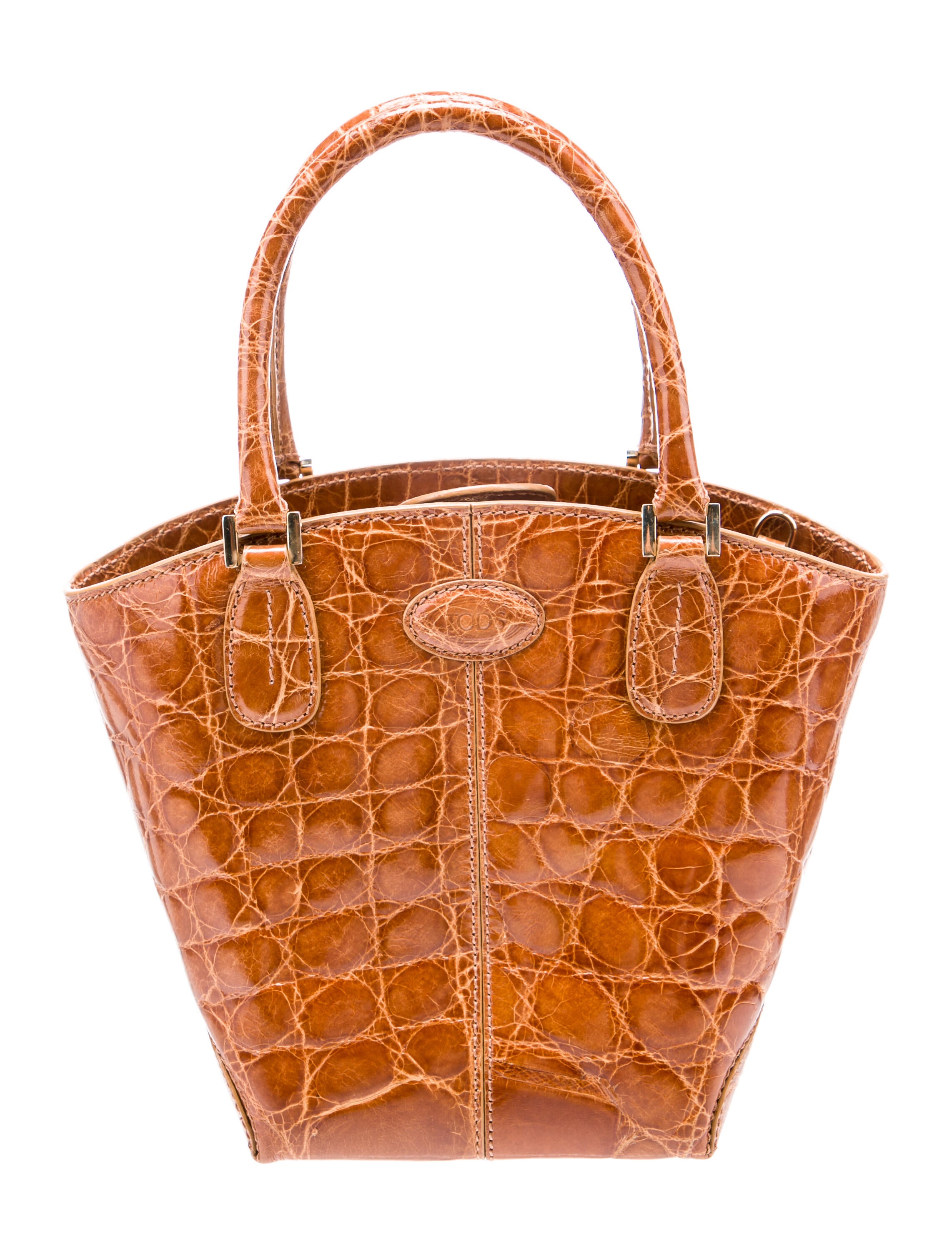 Tod's Alligator Top Handle Bag - Brown Handle Bags, Handbags