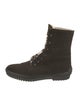 Tod's Suede Fur Trim Lace-Up Boots