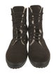 Tod's Suede Fur Trim Lace-Up Boots