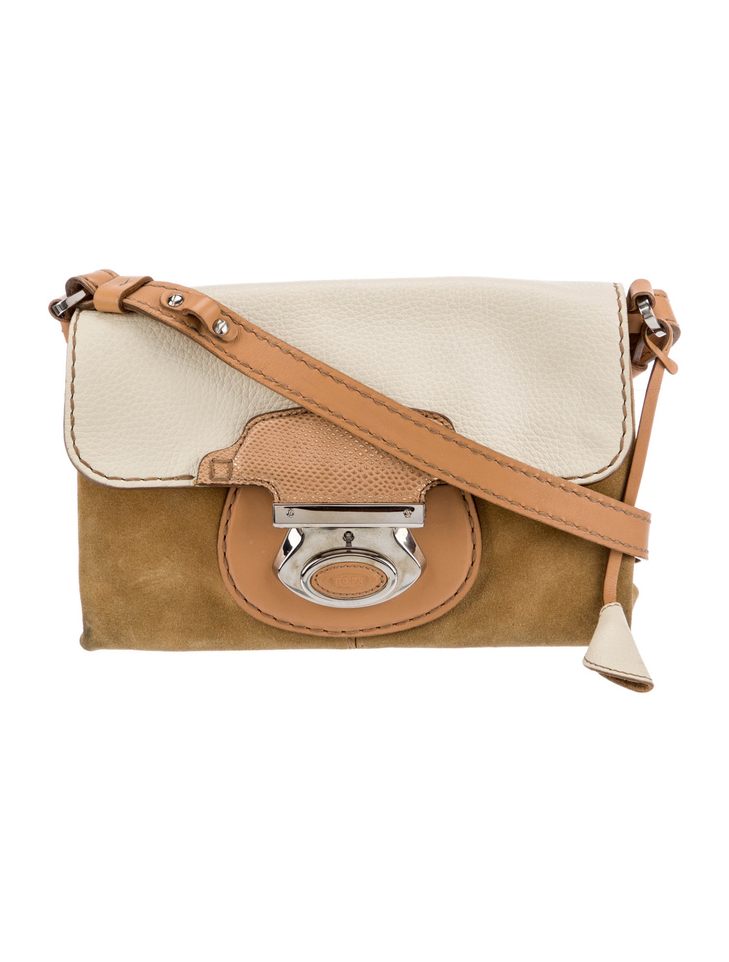 Tod's Suede Crossbody Bag Neutrals Shoulder Bags, Handbags