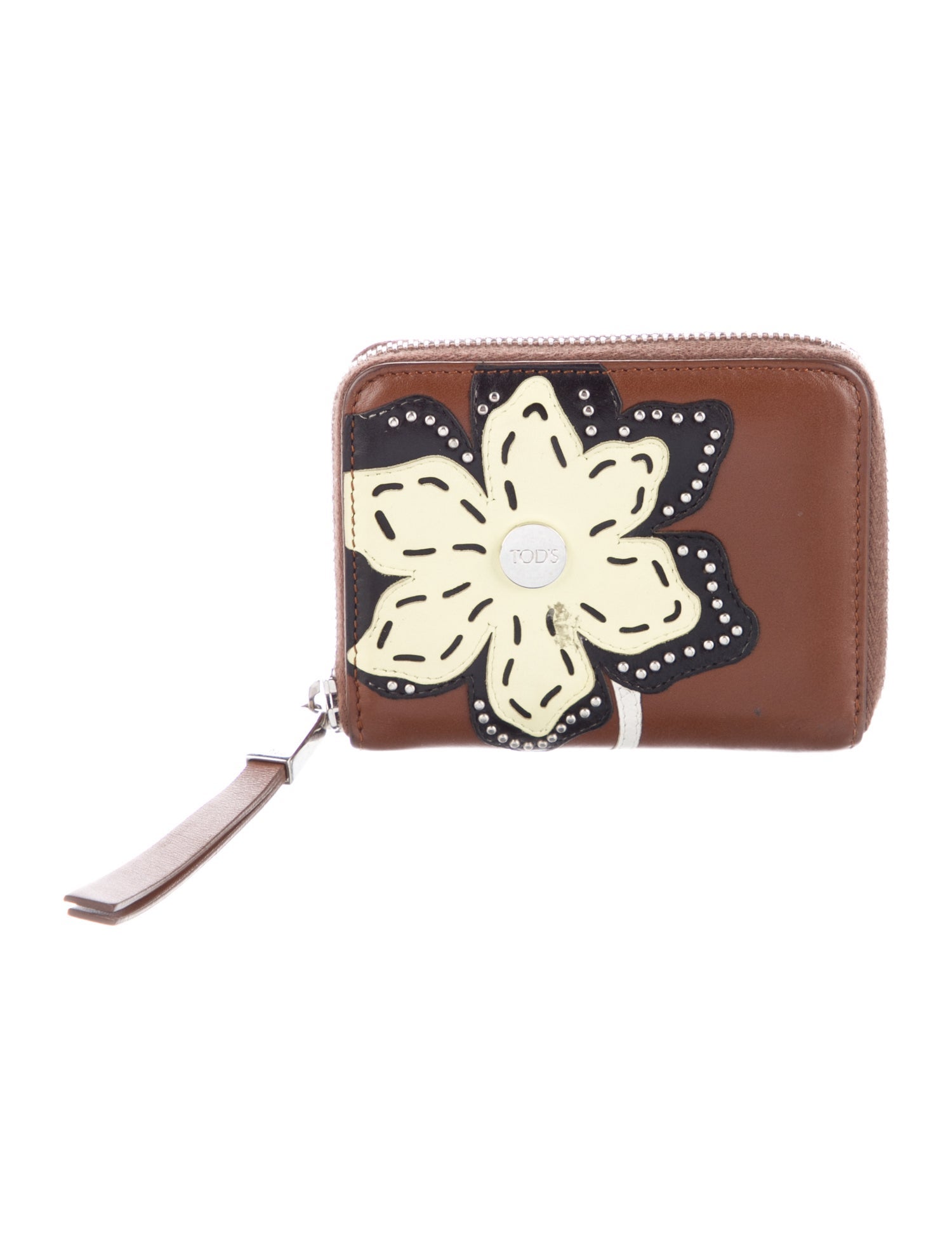 Tod s Leather Patterned Wallet Brown Wallets Accessories TOD149201