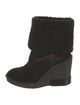 Tod's Suede Fur Trim Rain Boots