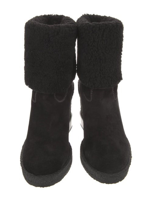 Tod's Suede Fur Trim Rain Boots
