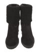 Tod's Suede Fur Trim Rain Boots