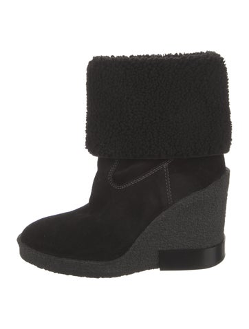 Tod's Boots Suede Faux Fur Trim 6