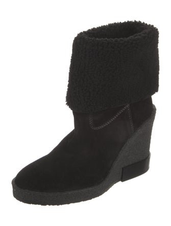 Tod's Suede Faux Fur Trim Boots