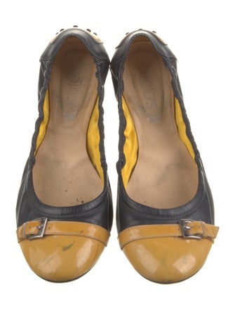Tod's Leather Colorblock Pattern Ballet Flats