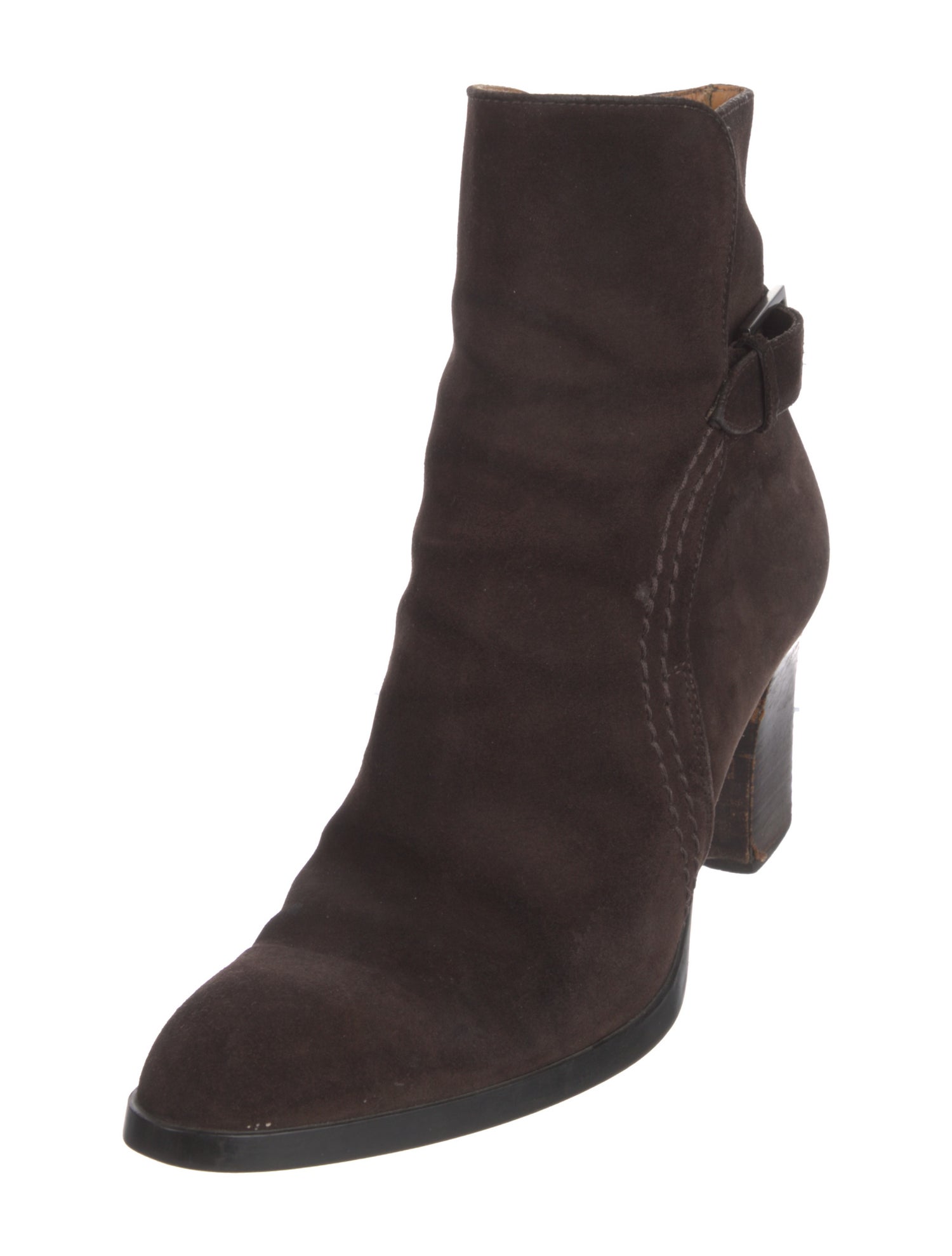 Tod's Suede Whipstitch Trim Boots