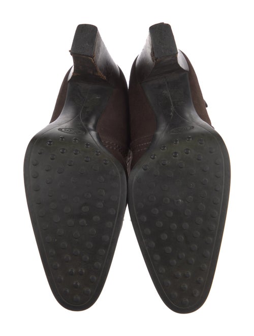 Tod's Suede Whipstitch Trim Boots